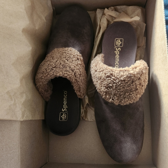 BNWT Revilalign Northridge Brown Suede Slippers Women’s 9.5 Faux Fur Cozy Clogs - Picture 6 of 16